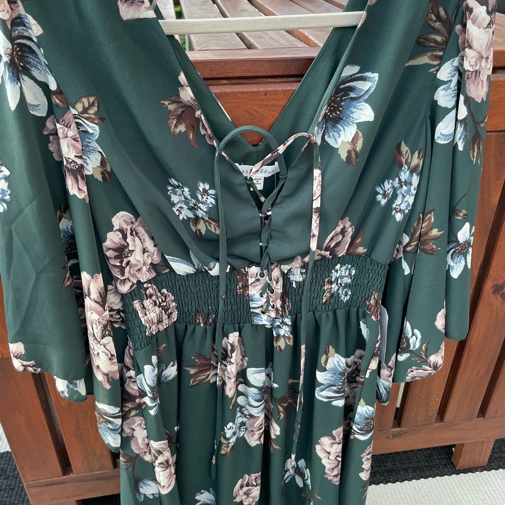 Floral cinched waist dress